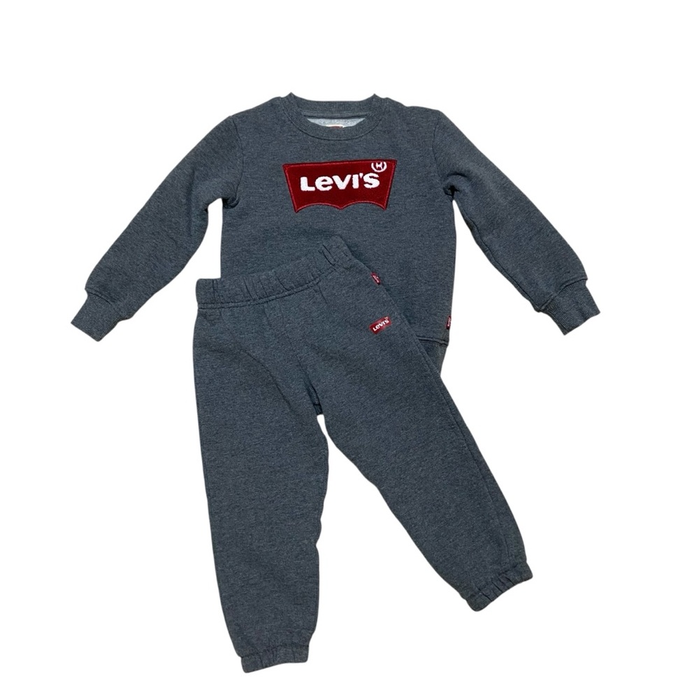 Levi's Kids Charcoal Jogger Levi’s Sweatsuit Logo Gray Red - Picture 11 of 11